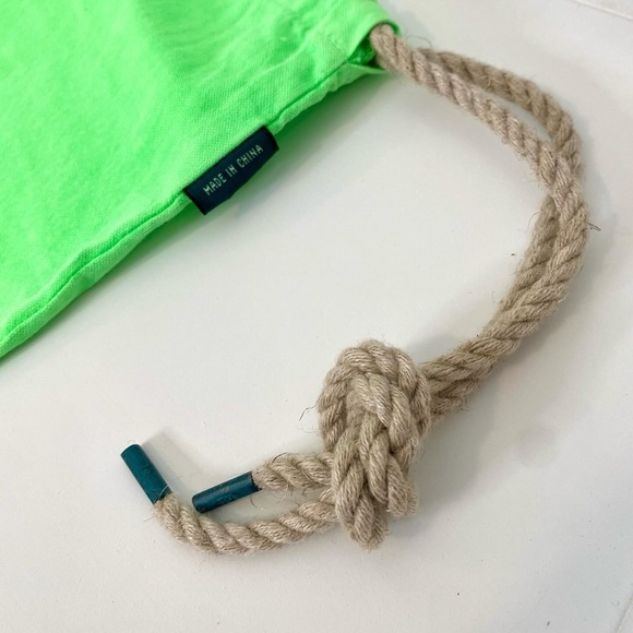 Neon Green Ralph Lauren Nautical Ocean Wash Drawstring Multi-Use Bag - Picture 3 of 5